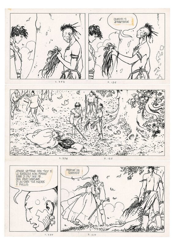 Milo Manara, Hugo Pratt, Un été indien - PL 125 - Planche originale