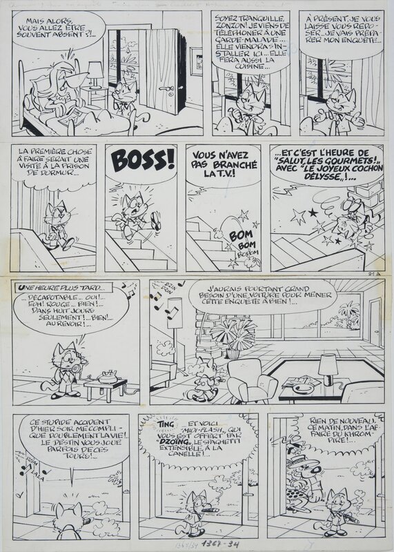 Chaminou - pl.31 par Raymond Macherot - Planche originale