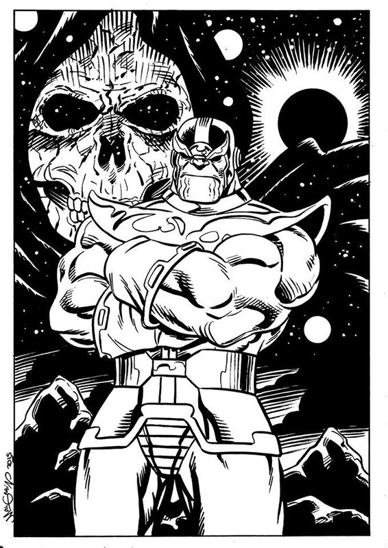 Thanos format A4 par chris malgrain - Illustration originale