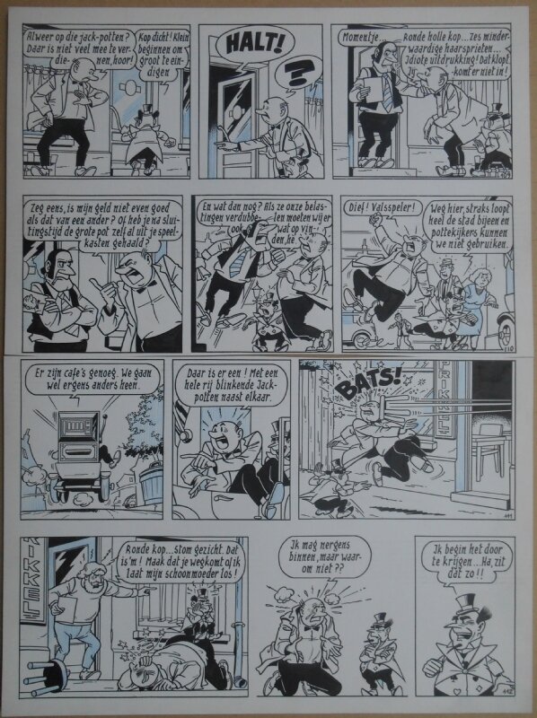 Paul Geerts, Suske en Wiske - 135 - De gekke gokker - strook 109 tot 112 - Planche originale