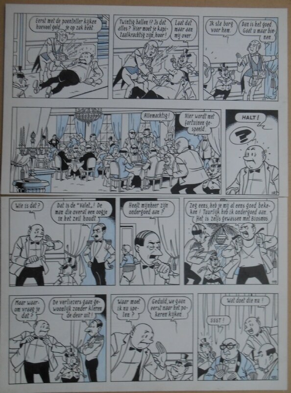 Paul Geerts, Suske en Wiske - 135 - De gekke gokker - strook 117 tot 120 - Planche originale