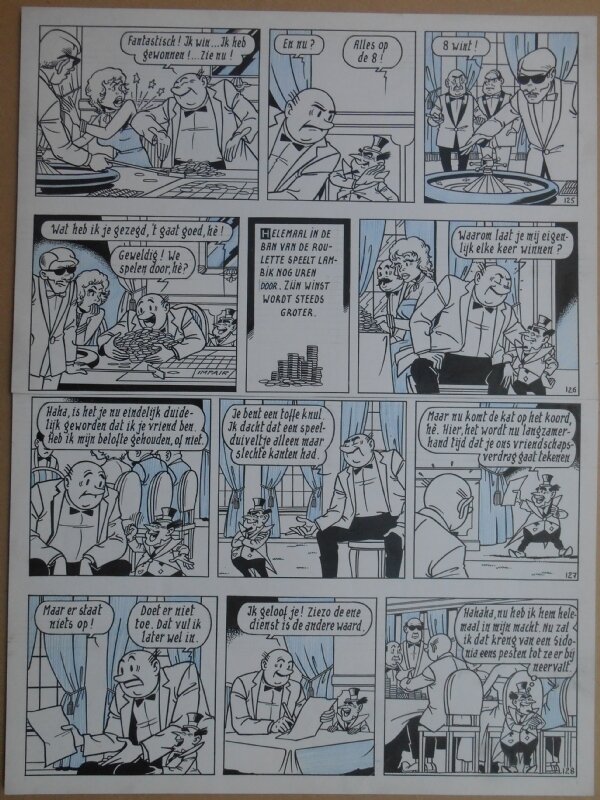 Paul Geerts, Suske en Wiske - 135 - De gekke gokker - strook 125 tot 128 - Planche originale