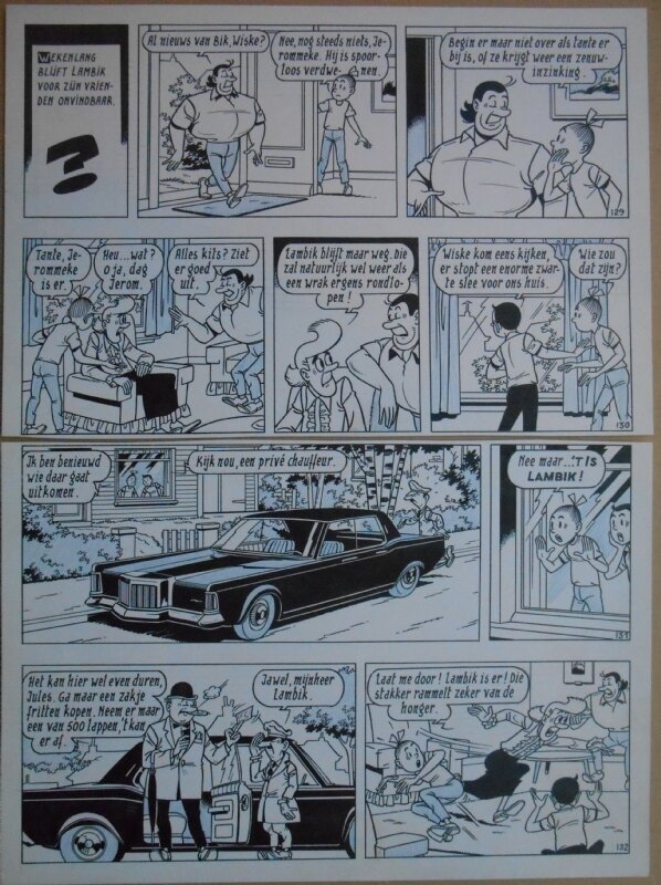 Paul Geerts, Suske en Wiske - 135 - De gekke gokker - strook 129 tot 132 - Planche originale