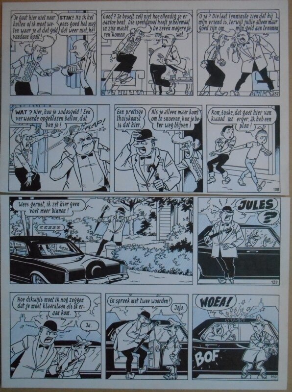 Paul Geerts, Suske en Wiske - 135 - De gekke gokker - strook 137 tot 140 - Planche originale