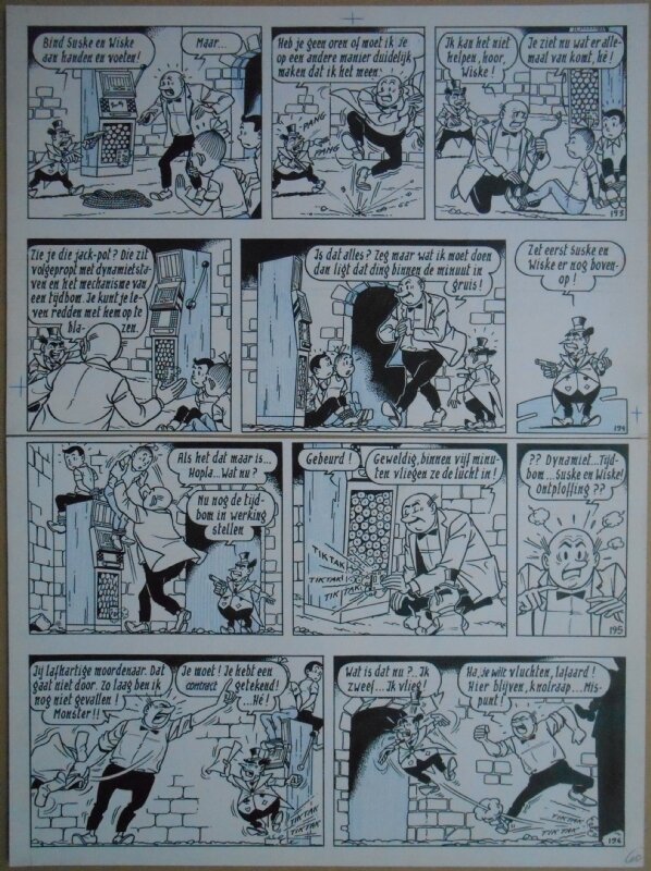 Paul Geerts, Suske en Wiske - 135 - De gekke gokker - strook 193 tot 196 - Planche originale