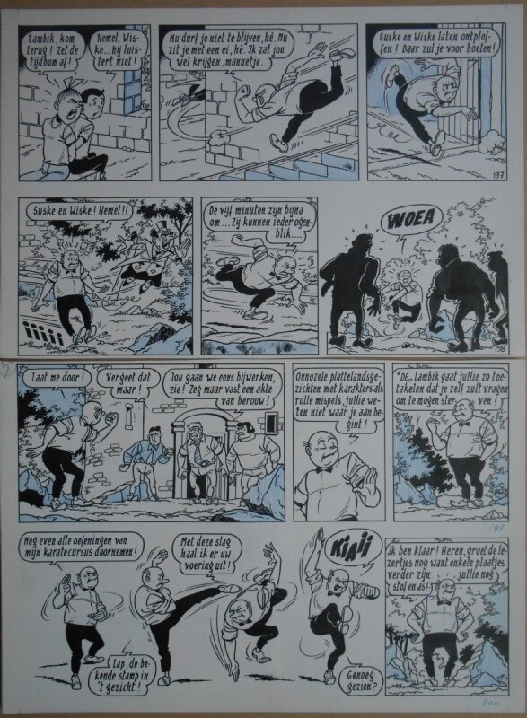 Paul Geerts, Suske en Wiske - 135 - De gekke gokker - strook 197 tot 200 - Planche originale