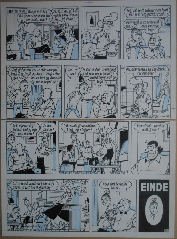 Paul Geerts, Suske en Wiske - 135 - De gekke gokker - strook 217 tot 220 - Planche originale