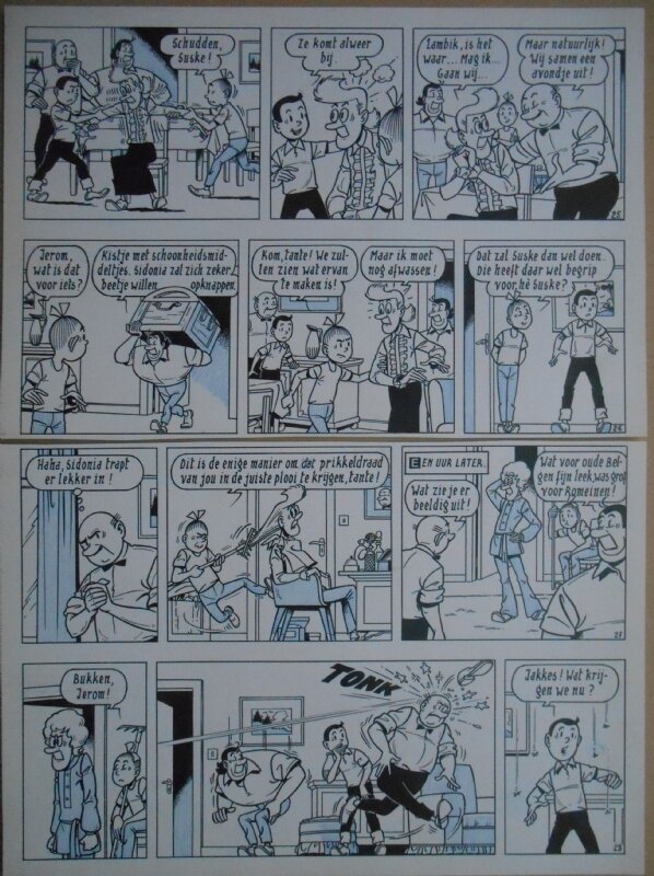 Paul Geerts, Suske en Wiske - 135 - De gekke gokker - strook 25 tot 28 - Planche originale