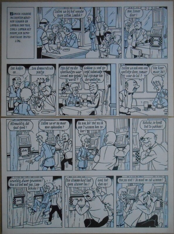 Paul Geerts, Suske en Wiske - 135 - De gekke gokker - strook 37 tot 40 - Planche originale