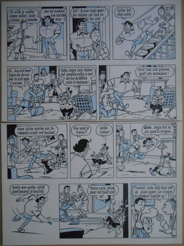 Paul Geerts, Suske en Wiske - 135 - De gekke gokker - strook 57 tot 60 - Planche originale