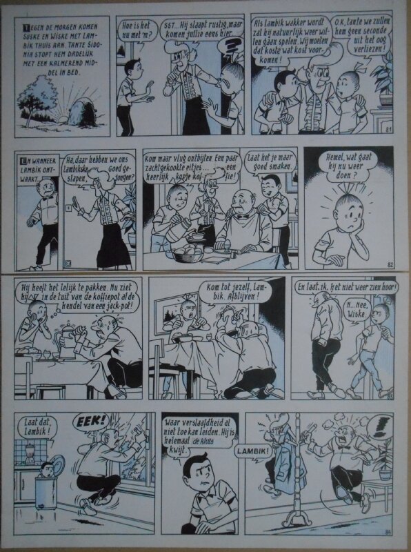 Paul Geerts, Suske en Wiske - 135 - De gekke gokker - strook 81 tot 84 - Planche originale