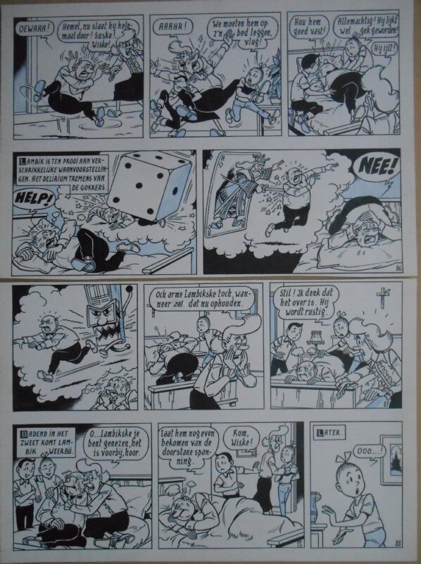 Paul Geerts, Suske en Wiske - 135 - De gekke gokker - strook 85 tot 88 - Planche originale