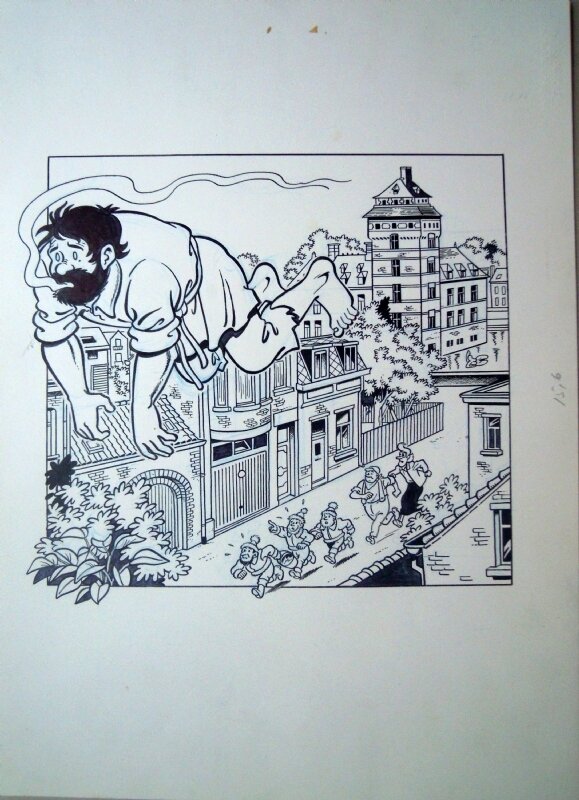 Paul Geerts, Suske en Wiske 246 De vonkende vuurman - Couverture originale
