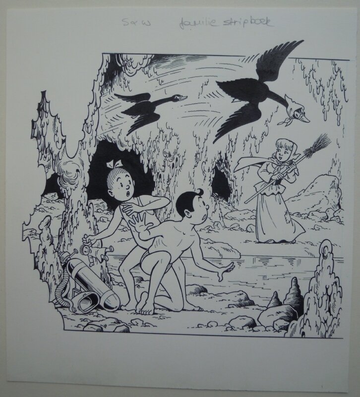 Eugeen Goossens, Suske en Wiske - Witte zwanen zwarte zwanen familiestripboek - Original Cover
