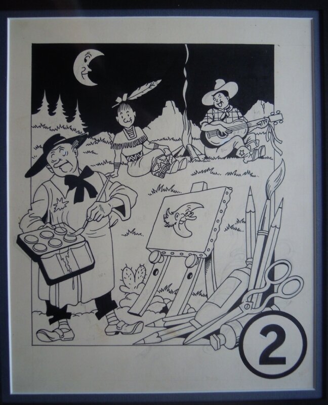 Willy Vandersteen, Cover - met suske en wiske kleuren en uitknippen - 1952 - Couverture originale