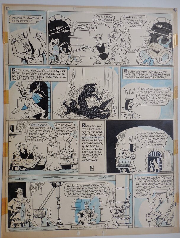 De koning drinkt par Willy Vandersteen - Planche originale