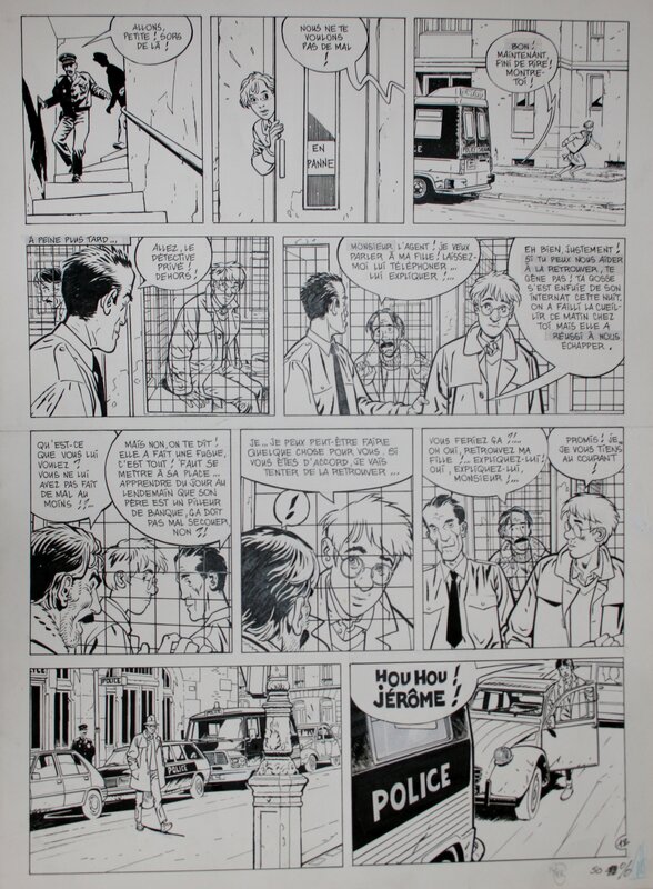 Alain Dodier, Jérôme K Jérôme Bloche, tome 7 planche 12 - Planche originale