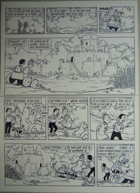 Paul Geerts, De dappere duinduikers - Original Illustration