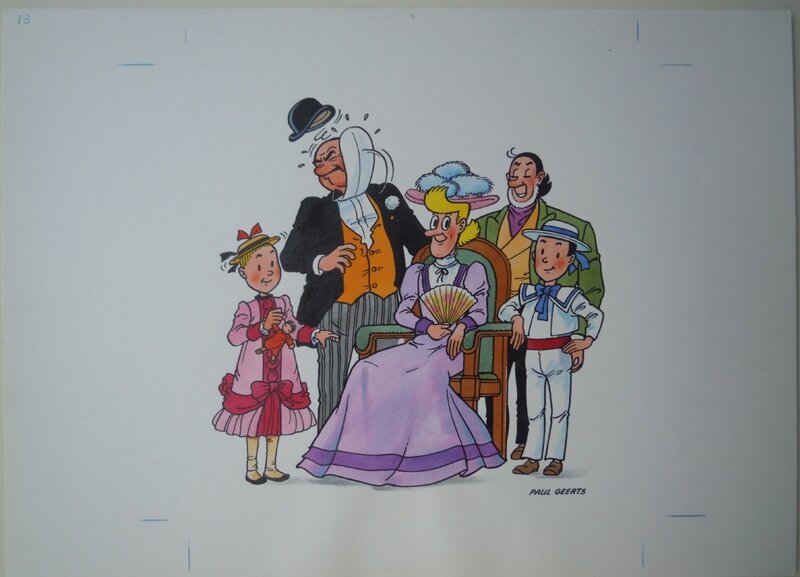 Paul Geerts, Familieportret in kleur - Illustration originale