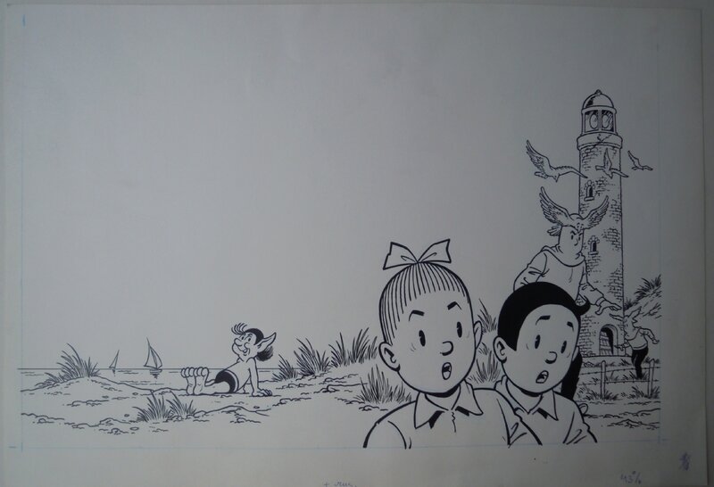 Paul Geerts, Suske en Wiske - De dappere duinduikers - Illustration originale