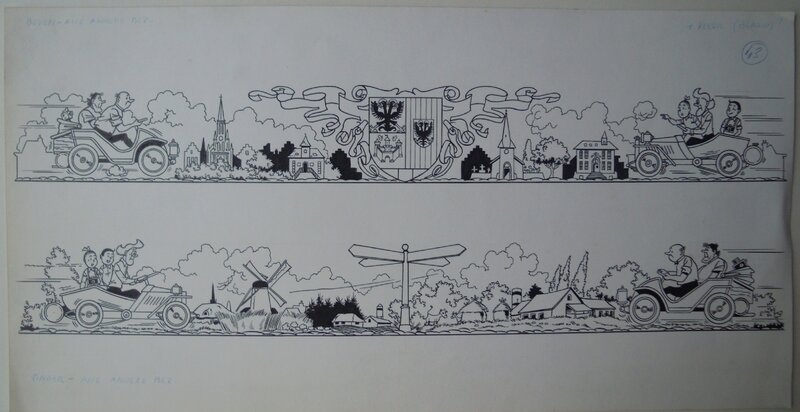 Paul Geerts, Suske en Wiske - De rammelende rally - Illustration originale