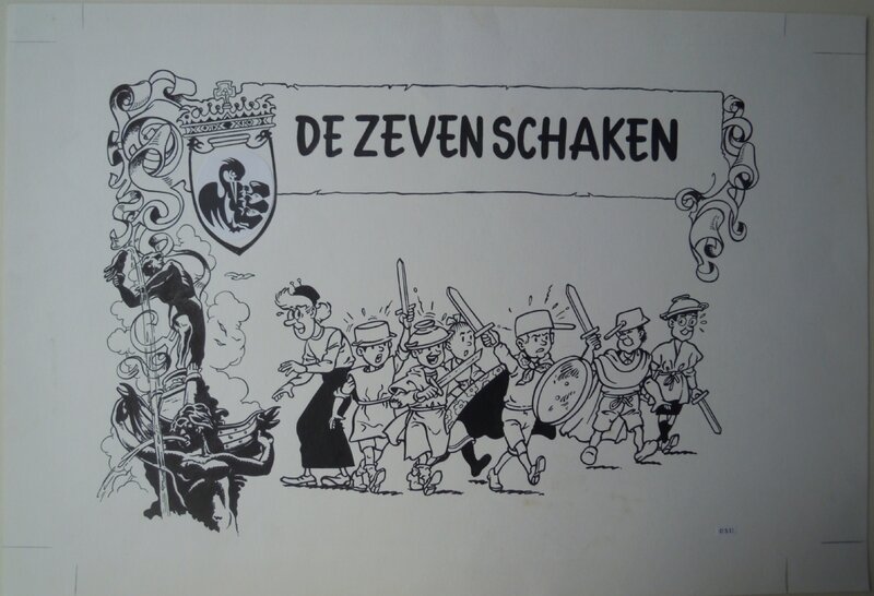 Paul Geerts, Suske en Wiske - De zeven schaken - Illustration originale