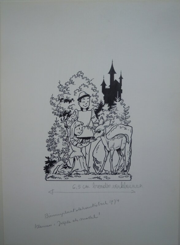 Paul Geerts, Suske en Wiske - vignet vakantieboek 1974 - Original Illustration
