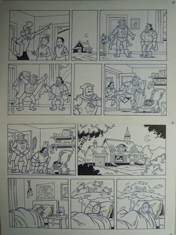 Luc Morjaeu, Het mopperende masker - Original Illustration
