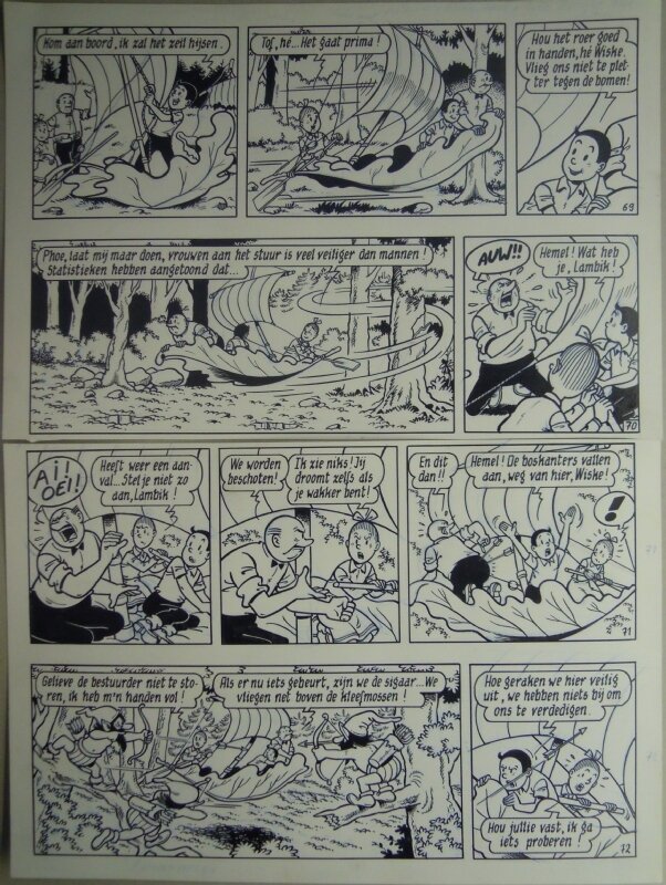 De bevende berken par Willy Vandersteen - Illustration originale