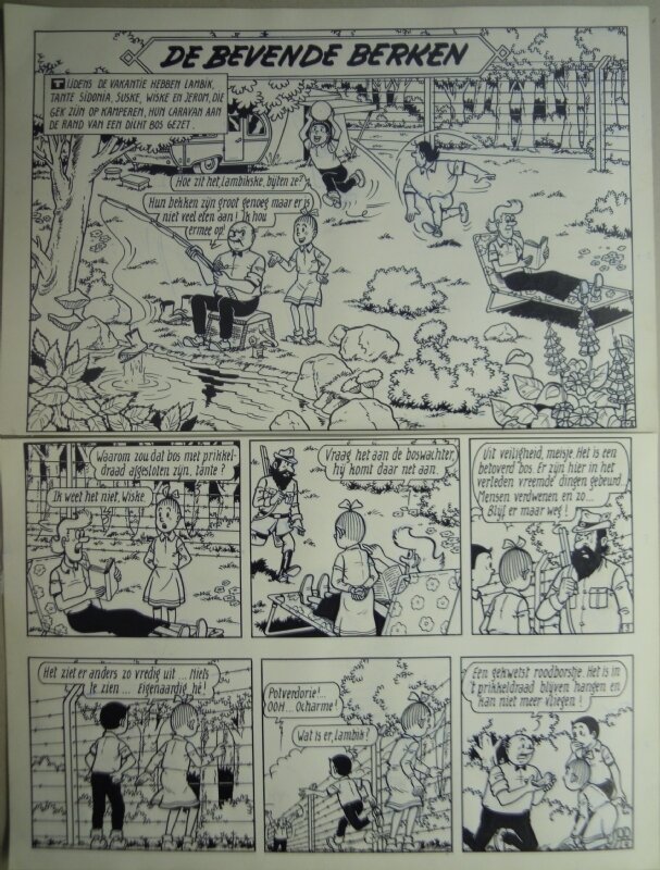 De bevende berken par Willy Vandersteen - Illustration originale