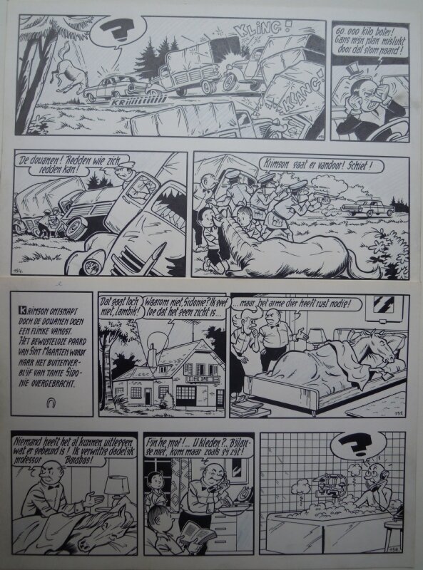Het rijmende paard par Willy Vandersteen - Planche originale