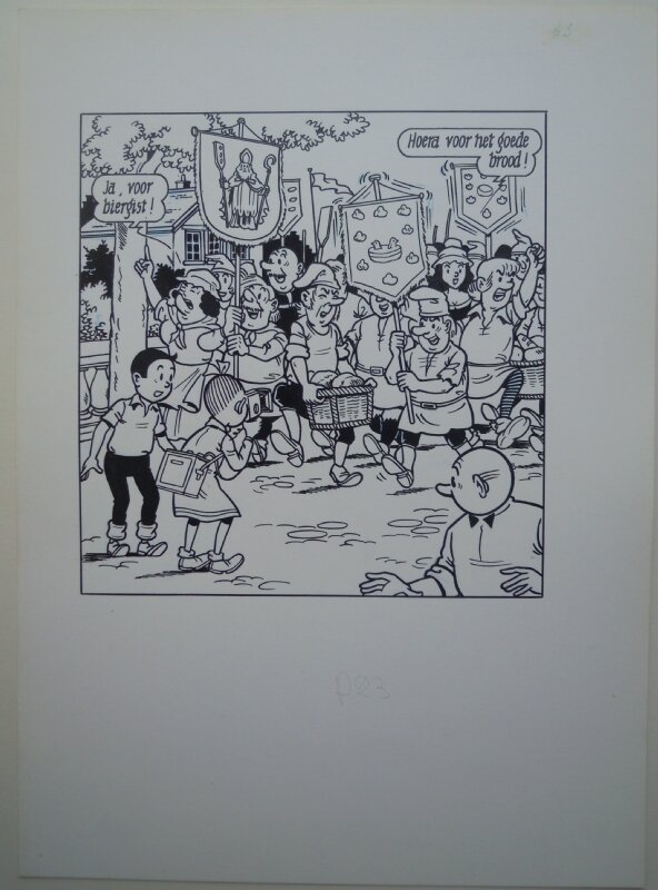 Willy Vandersteen, Suske en Wiske - De blijde broodeters - Illustration originale