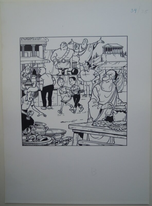 Willy Vandersteen, Suske en Wiske - De blijde broodeters - Illustration originale