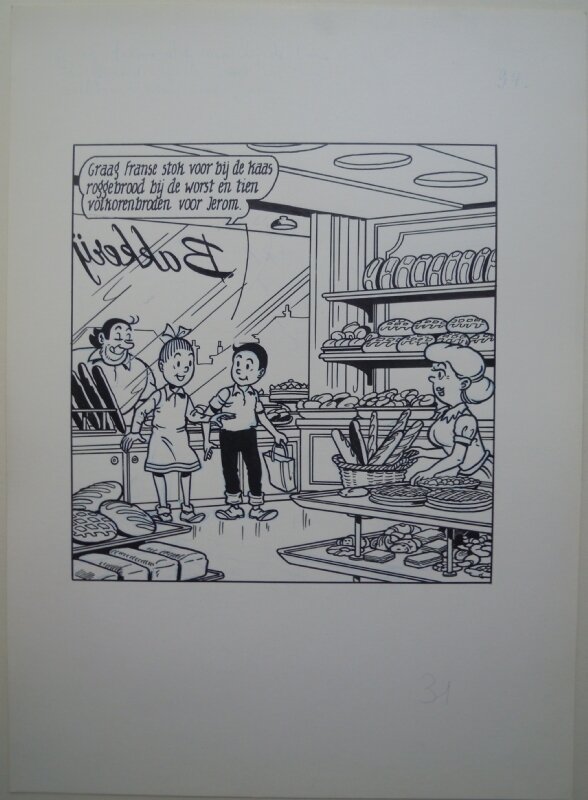 Willy Vandersteen, Suske en Wiske - De blijde broodeters - Original Illustration