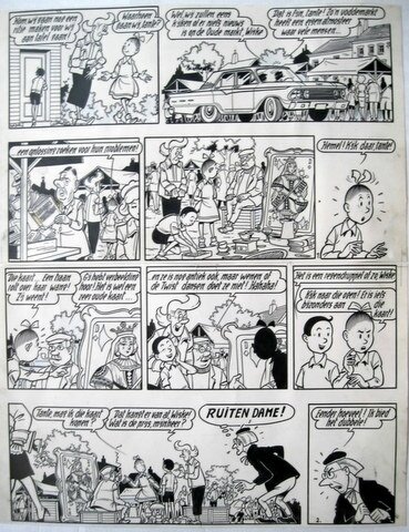 Willy Vandersteen, De kaartendans - plaat 1 - Planche originale
