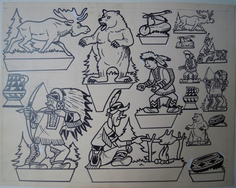 Willy Vandersteen, Met suske en wiske kleuren en uitknippen - Planche originale