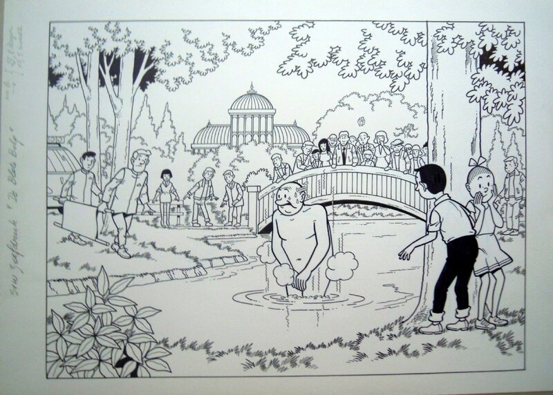 Marc Verhaegen, Suske en Wiske 272 De blote belg - Illustration originale