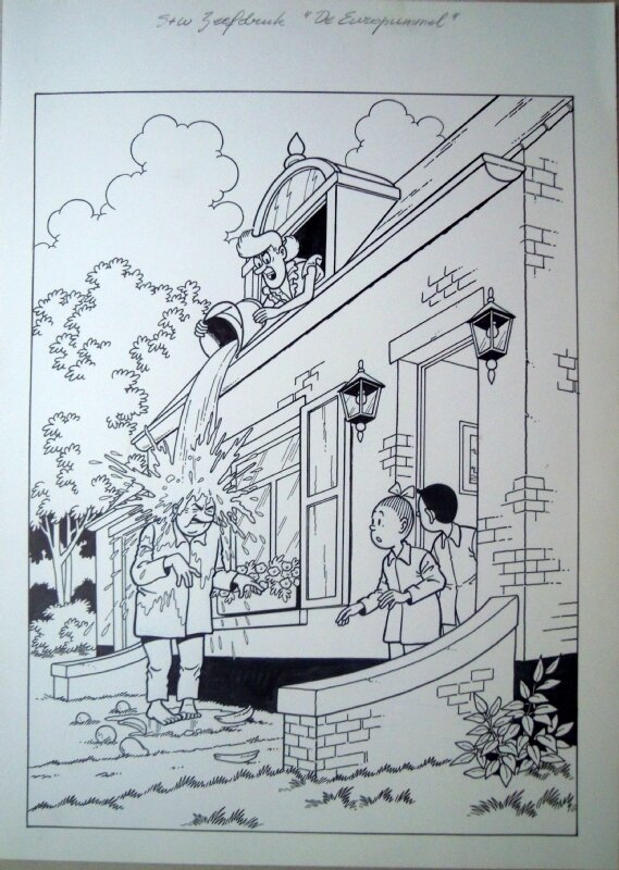 Marc Verhaegen, Suske en Wiske 273 De europummel - Illustration originale
