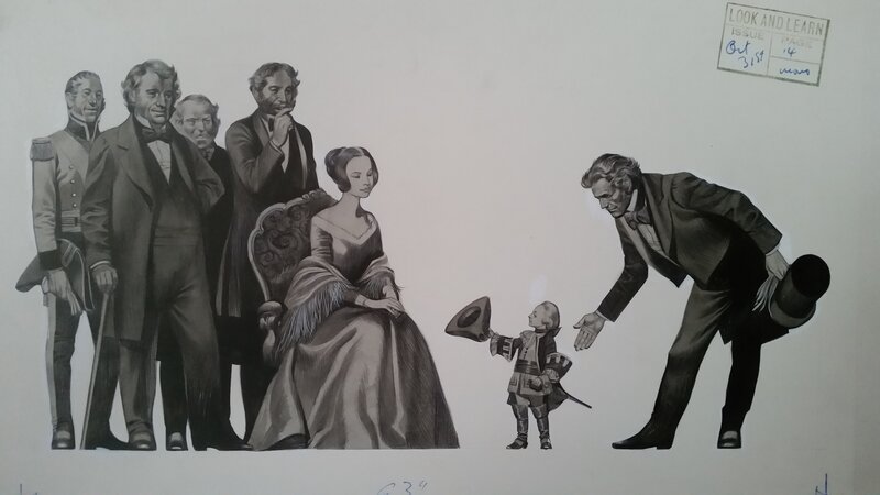 Ron Embleton, Tom Thumb meets Queen Victoria - Original Illustration