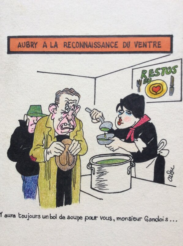 Dessin d'humour par Cabu - Illustration originale