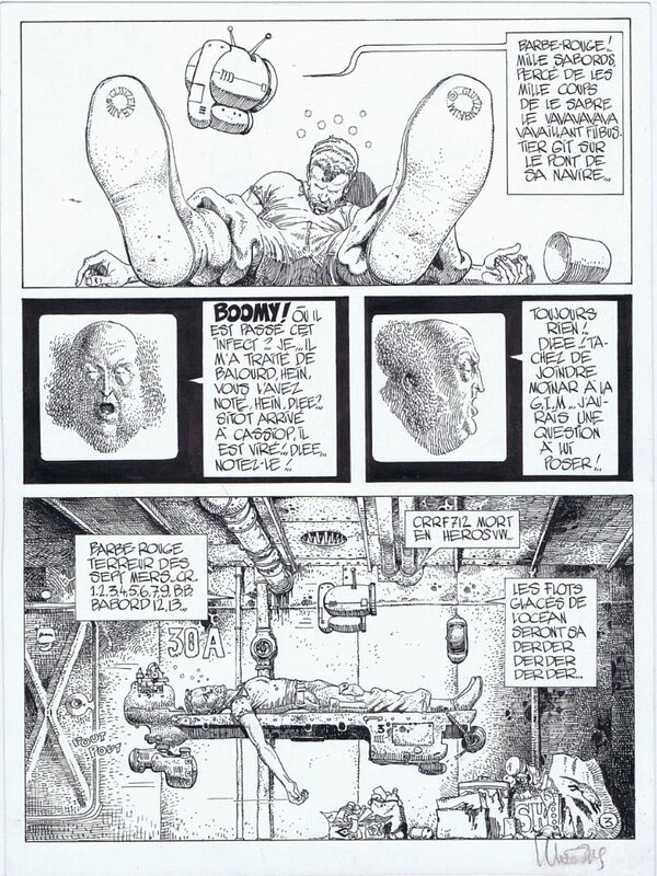 Moebius, Jean Giraud, Blackbeard's Brain Metal Hurlant art by Moebius - Œuvre originale