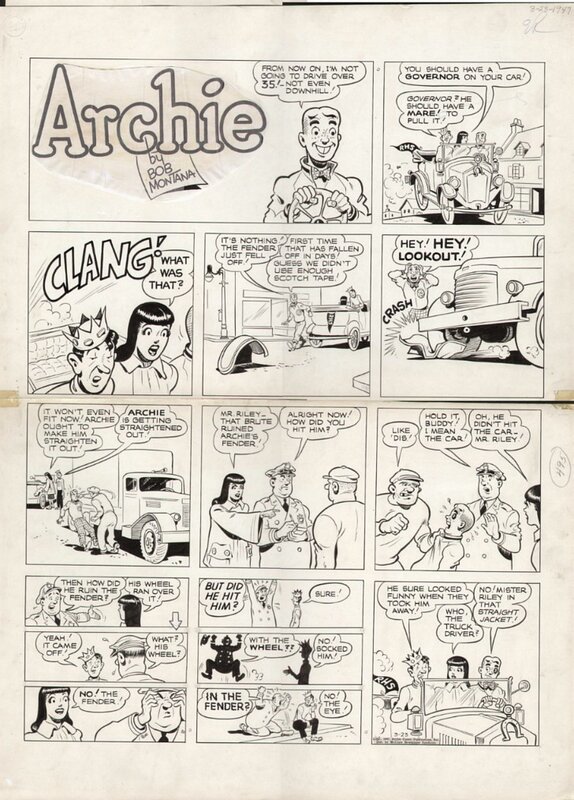 Archie Sunday 1947 par Bob Montana - Planche originale