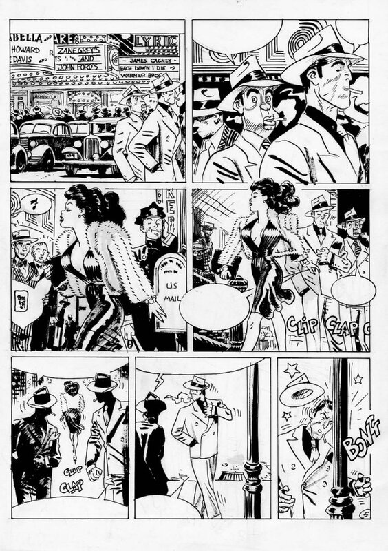 Torpedo page by Jordi Bernet - Illustration originale