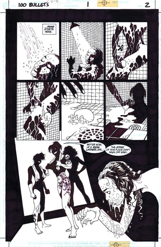 100 Bullets #1 page 2 Shower Scene by Eduardo Risso - Illustration originale