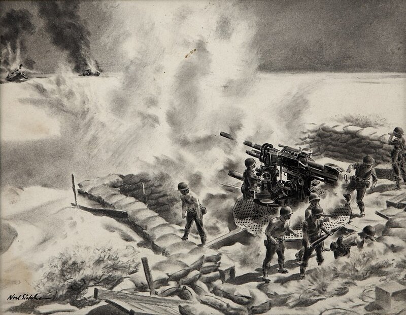 Noel Sickles War Illustration - Original Illustration