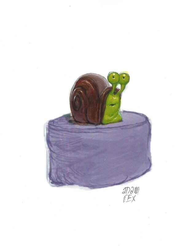 Tiny l'escargot, par Adam Rex - Original Illustration