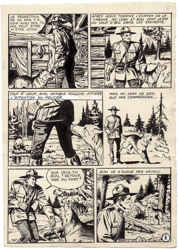 unknown, Rial le Loup, dessinateur inconnu, publié dans Hardy 48. - Planche originale