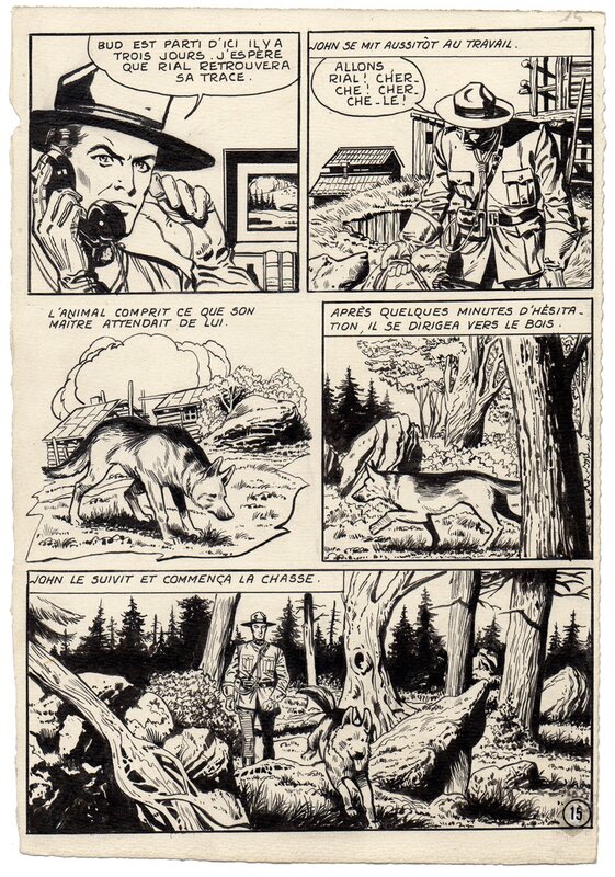 unknown, Rial le Loup, dessinateur inconnu, publié dans Hardy 48. - Planche originale