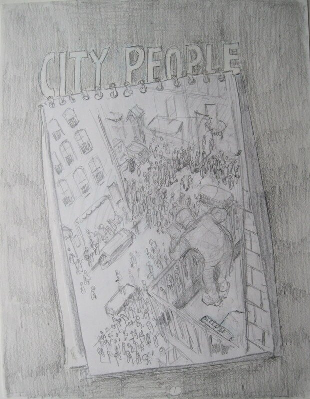 Will Eisner, Pencil version of new cover City People - Original Cover