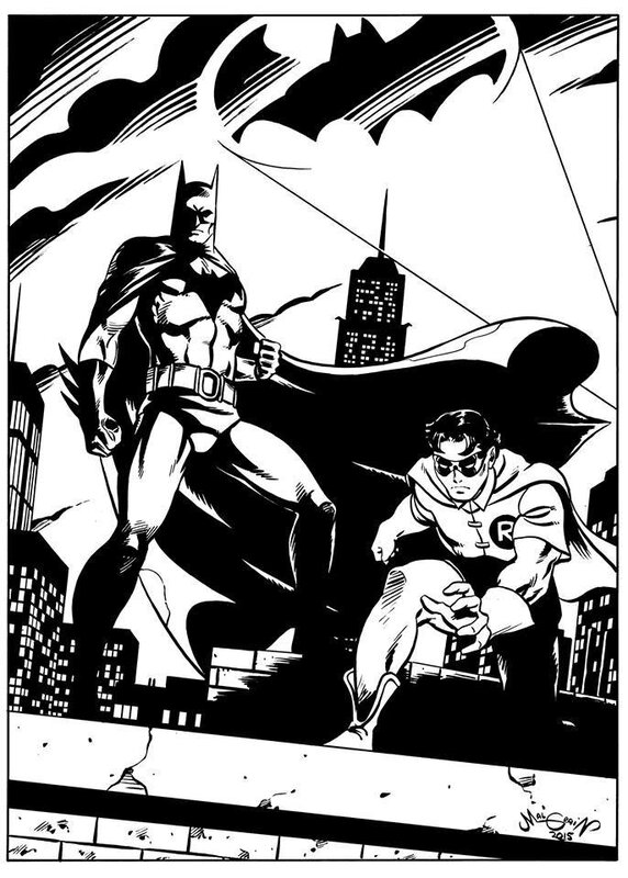 Batman et robin par chris malgrain - Illustration originale